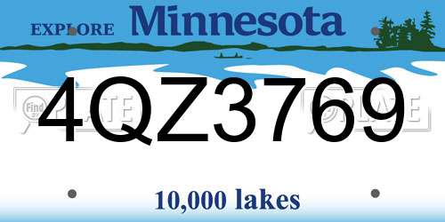 4QZ3769 Minnesota License Plate