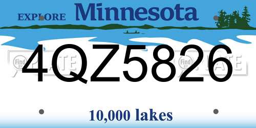 4QZ5826 Minnesota License Plate