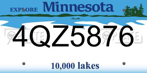 4QZ5876 Minnesota License Plate