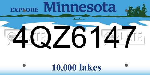 4QZ6147 Minnesota License Plate