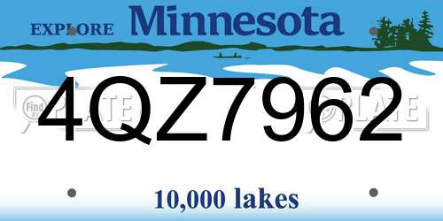 4QZ7962 Minnesota License Plate