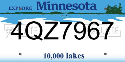4QZ7967 Minnesota License Plate