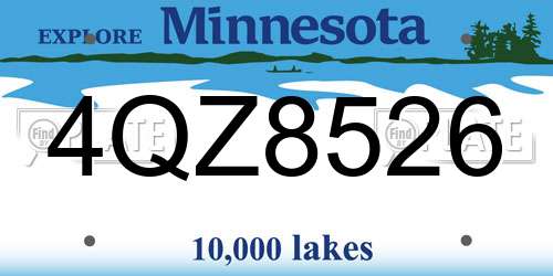 4QZ8526 Minnesota License Plate