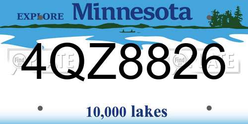 4QZ8826 Minnesota License Plate