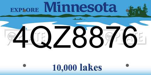4QZ8876 Minnesota License Plate