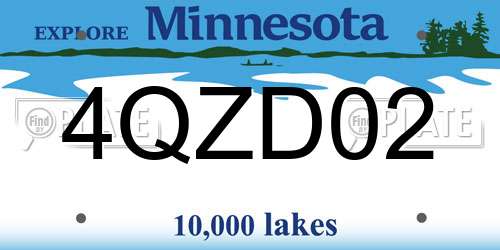 4QZD02 Minnesota License Plate