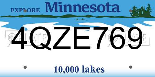4QZE769 Minnesota License Plate