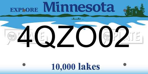 4QZO02 Minnesota License Plate