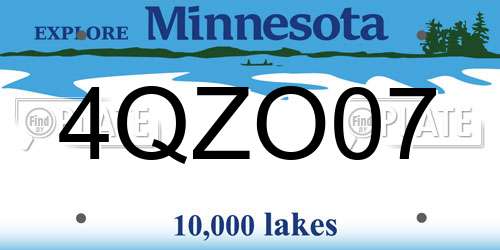 4QZO07 Minnesota License Plate
