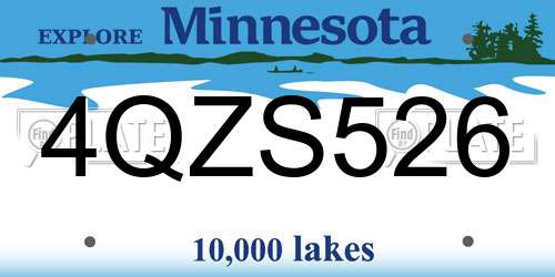 4QZS526 Minnesota License Plate