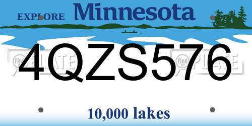 4QZS576 Minnesota License Plate