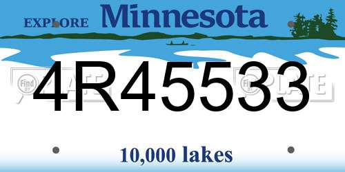 4R45533 Minnesota License Plate