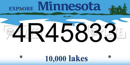 4R45833 Minnesota License Plate