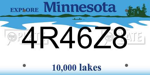4R46Z8 Minnesota License Plate