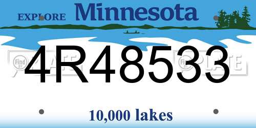 4R48533 Minnesota License Plate