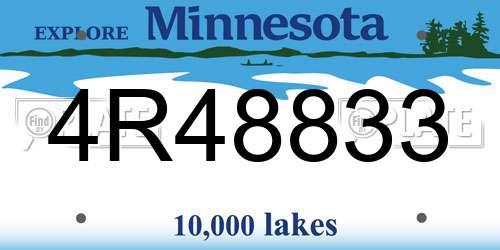 4R48833 Minnesota License Plate