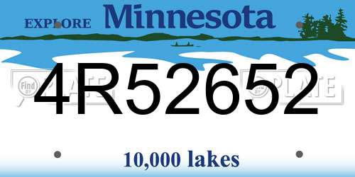 4R52652 Minnesota License Plate