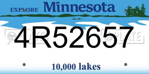4R52657 Minnesota License Plate