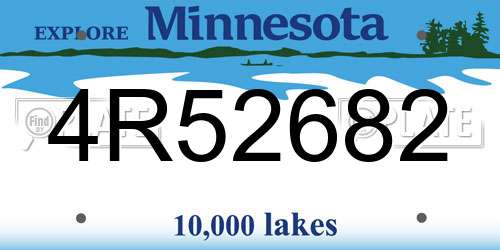 4R52682 Minnesota License Plate