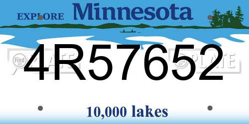 4R57652 Minnesota License Plate