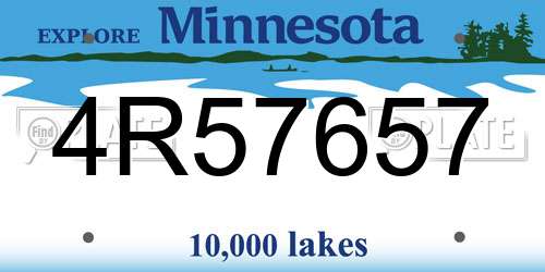 4R57657 Minnesota License Plate