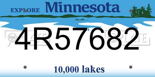 4R57682 Minnesota License Plate