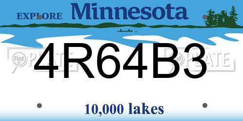 4R64B3 Minnesota License Plate