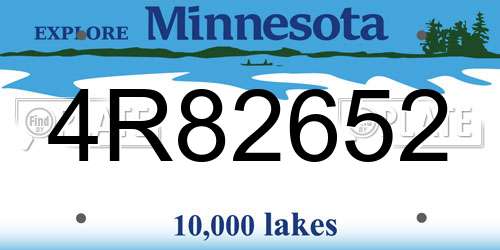 4R82652 Minnesota License Plate