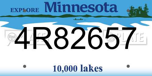 4R82657 Minnesota License Plate
