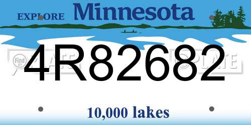 4R82682 Minnesota License Plate