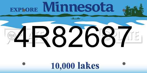 4R82687 Minnesota License Plate