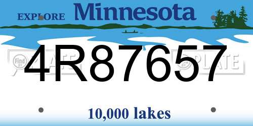 4R87657 Minnesota License Plate