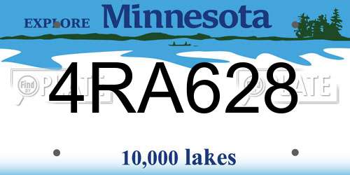 4RA628 Minnesota License Plate