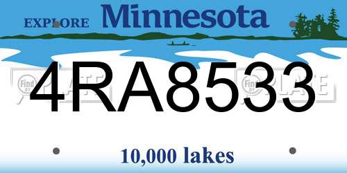 4RA8533 Minnesota License Plate