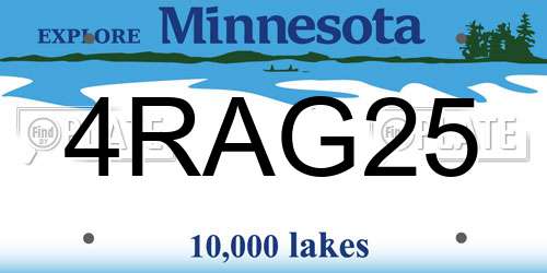 4RAG25 Minnesota License Plate