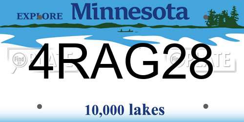 4RAG28 Minnesota License Plate