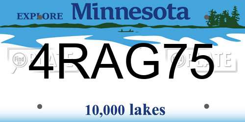 4RAG75 Minnesota License Plate
