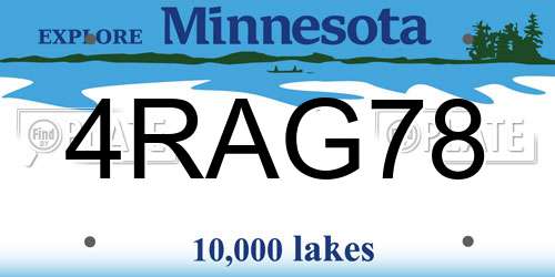 4RAG78 Minnesota License Plate