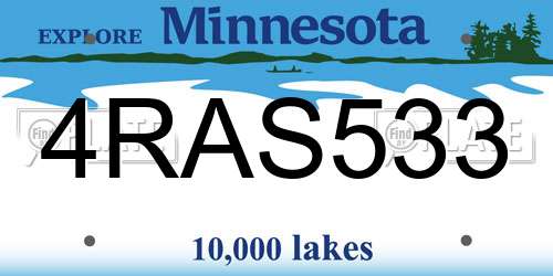 4RAS533 Minnesota License Plate