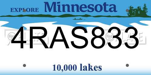 4RAS833 Minnesota License Plate