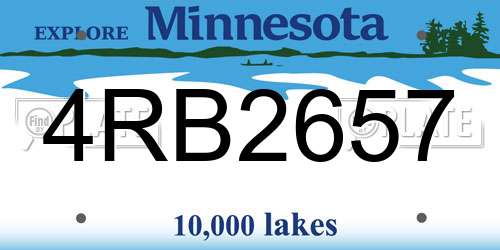 4RB2657 Minnesota License Plate