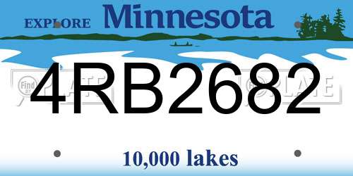 4RB2682 Minnesota License Plate