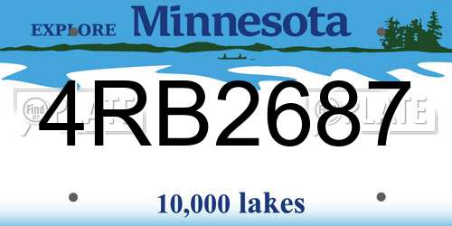 4RB2687 Minnesota License Plate