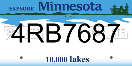 4RB7687 Minnesota License Plate