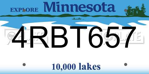 4RBT657 Minnesota License Plate