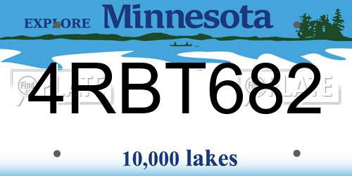 4RBT682 Minnesota License Plate