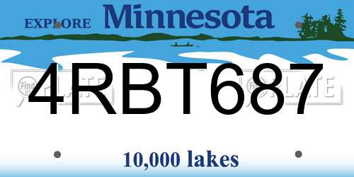 4RBT687 Minnesota License Plate