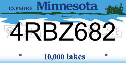 4RBZ682 Minnesota License Plate