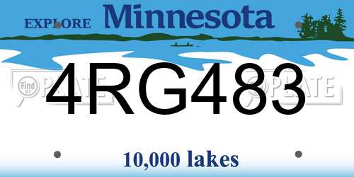 4RG483 Minnesota License Plate