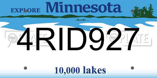 4RID927 Minnesota License Plate